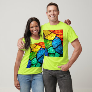 T-shirt Art texturé de verre teinté aux tons de bijoux vib