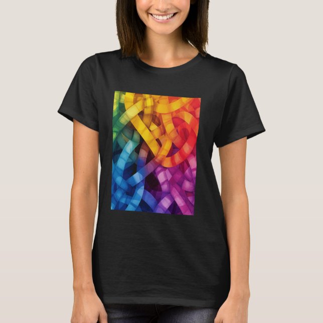 T-shirt Art Tissé Abstrait Coloré (Devant)