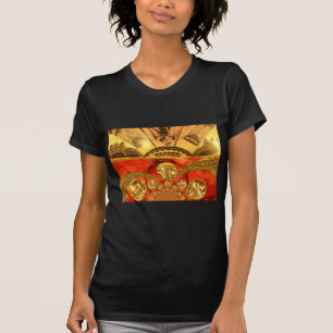 T-shirt Art traditionnel africain rouge doré