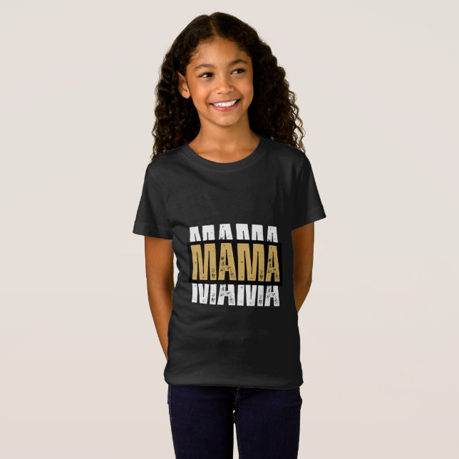 T-Shirt Art typographique d'ours maman minimal mignon (Devant entier)