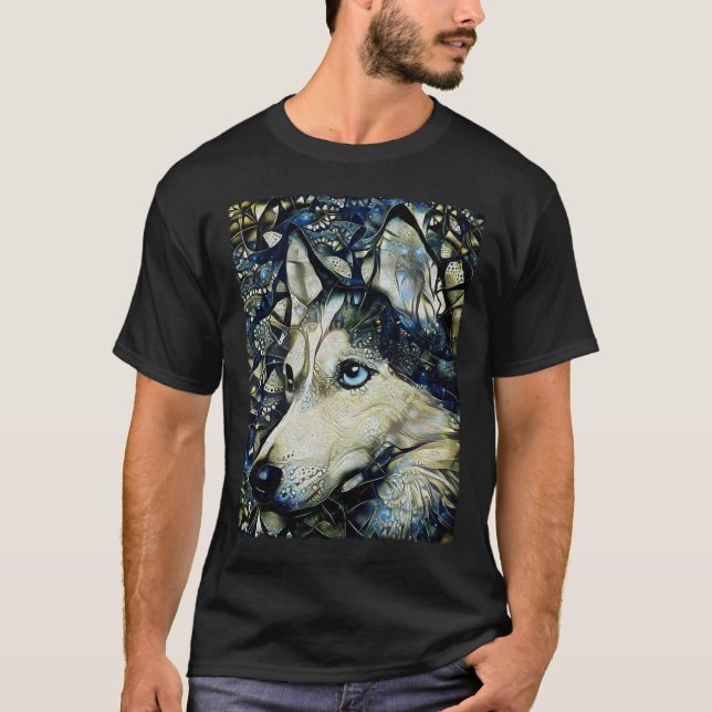 T-shirt Art unique Husky (Devant)
