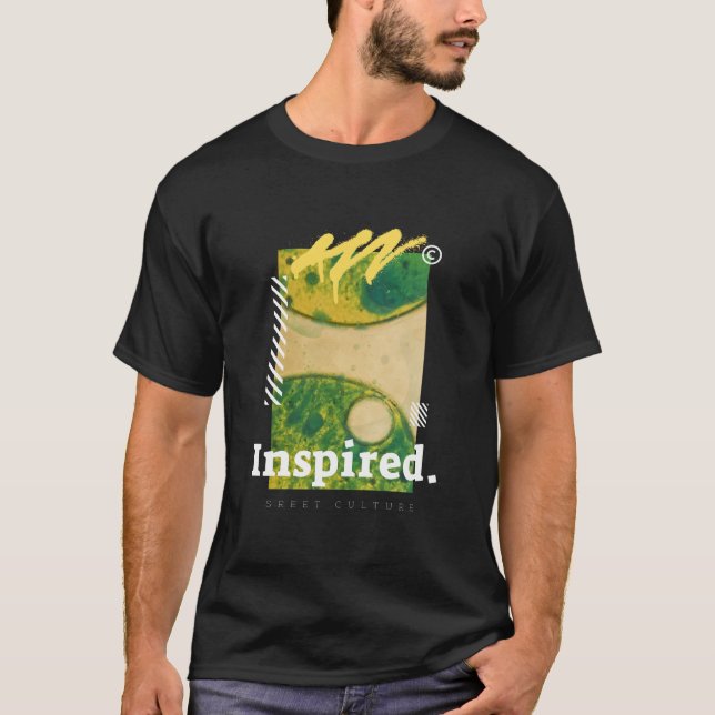 T-shirt Art urbain abstrait esthétique vert et jaune (Devant)