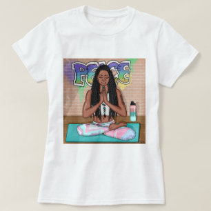 T-shirt Art urbain Jolie femme faisant la méditation