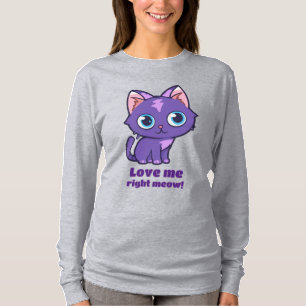 T-shirt Art vectoriel de chat Anime Violet