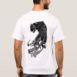 T-shirt Art vectoriel de tigre noir avec texte de tigre no