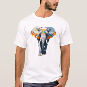 T-shirt Art vectoriel éléphant aux couleurs vives