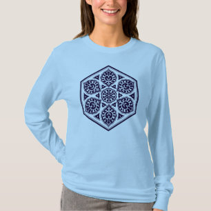 T-shirt Art vectoriel géométrique de rosette turque bleue