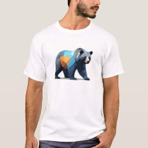 T-shirt Art vectoriel grizzli ours avec des couleurs vives