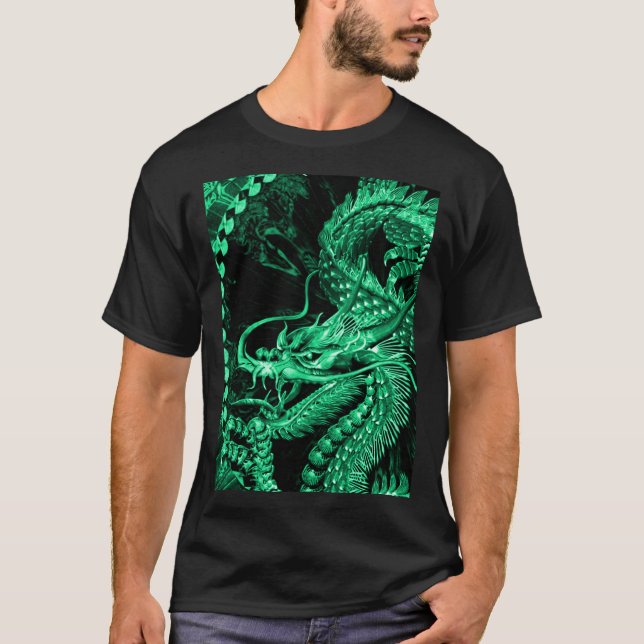 T-shirt Art vert chinois de dragon d'empereur (Devant)