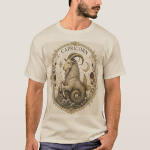 T-shirt Art vintage Capricorne Zodiaque Bouc Marin