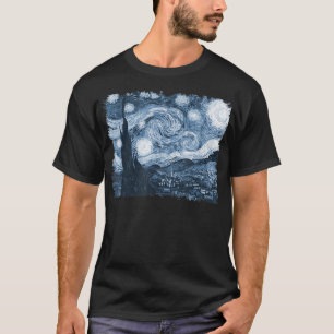 T-shirt Art Vintage élégant Nuit étoilée Vincent Van Gogh