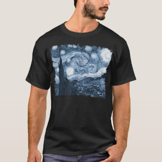 T-shirt Art Vintage élégant Nuit étoilée Vincent Van Gogh