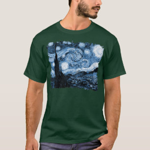 T-shirt Art Vintage Élégant Nuit Étoilée Vincent Van Gogh