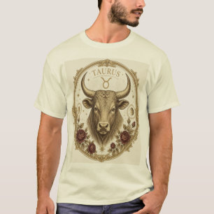T-shirt Art Vintage Taureau Zodiaque Taureau