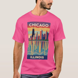 T-shirt Art Vintage voyage de Chicago Illinois US 3