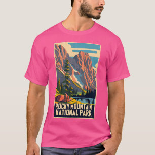 T-shirt Art Vintage voyage De La Rocky Mountain Nationa