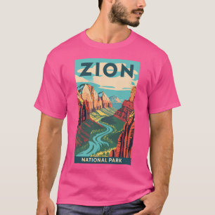 T-shirt Art Vintage voyage Du Parc National De La Zion - U