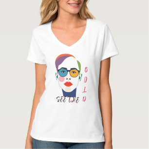 T-shirt Art Visage coloré gras