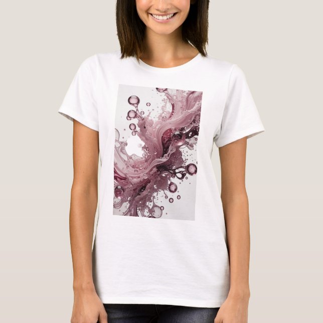 T-shirt Art wearable abstrait argenté (Devant)