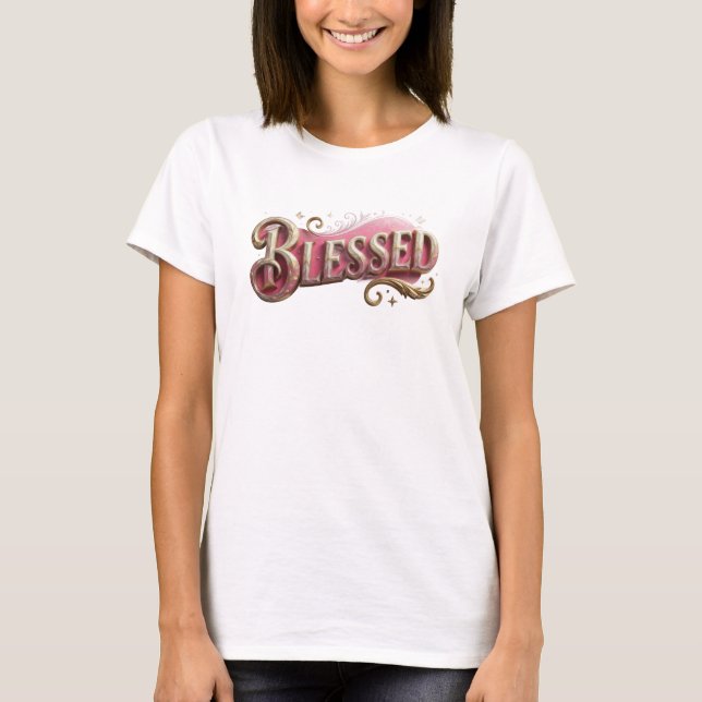 T-shirt Art wearable BLESSED élégant (Devant)
