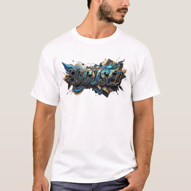 T-shirt Art wearable sarcelle FOCUSED (Devant)