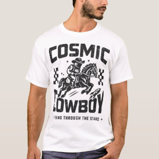 T-shirt Art Western de l'Espace Rétro Cowboy Cosmique