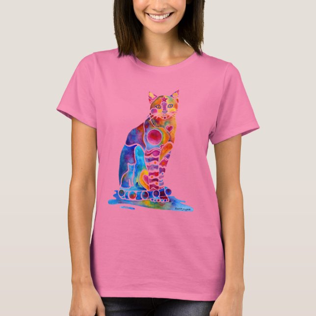 T-shirt Art Whimsical Cat (Devant)