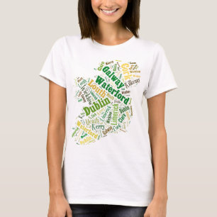 T-shirt Art Word des villes d'Irlande