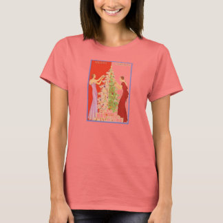 T-shirt ArtDécoLadiesChristmas-WomensBells3/4SleeveV-NeckT