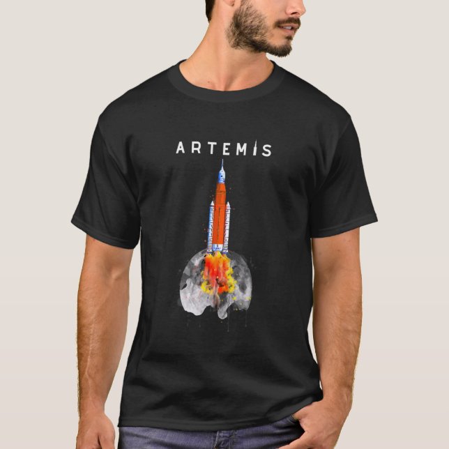 T-shirt Artemis 1 SLS Lance De Fusées Mission Sur La Lune  (Devant)