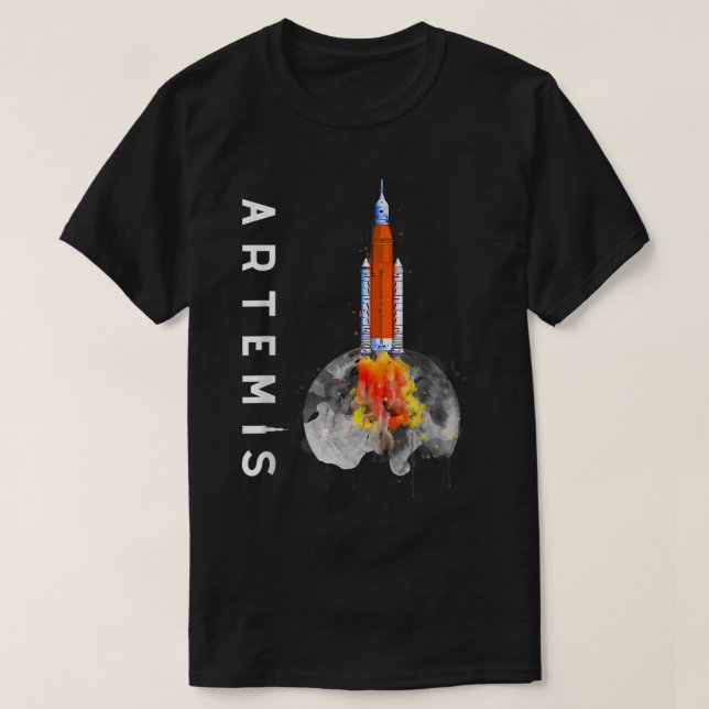 T-shirt Artemis 1 SLS Rocket Launch Mission To The Moon An (Design devant)