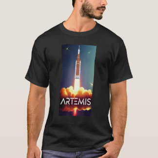 T-shirt Artemis lance SLS Lune Rocket Espace Orbit