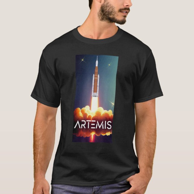 T-shirt Artemis lance SLS Lune Rocket Espace Orbit (Devant)