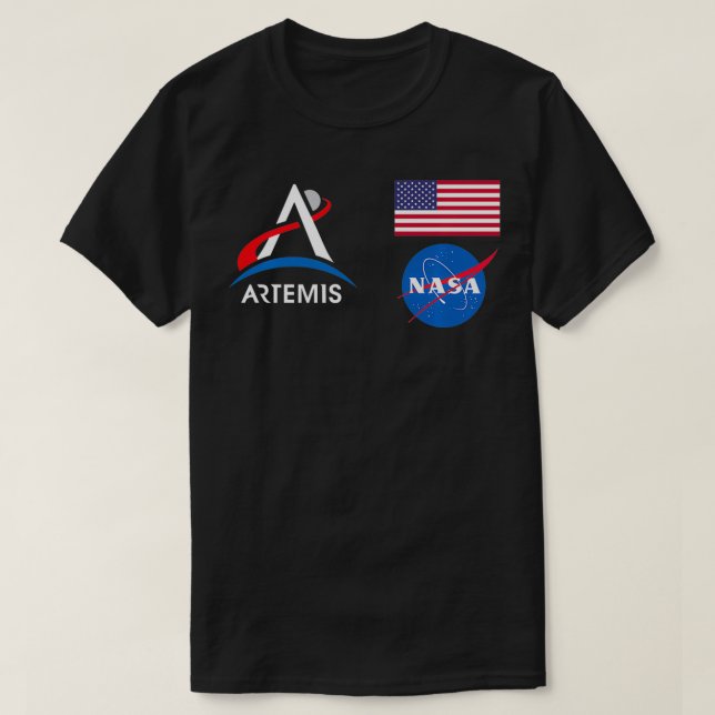 T-shirt Artemis Mission 1 Un astronaute Patch Front et Ba (Design devant)