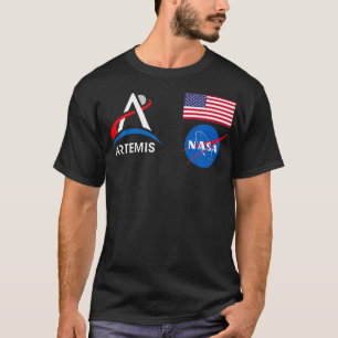 T-shirt Artemis Mission 1 Un astronaute Patch Front et Ba