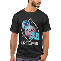 Artemis Neon Logo - Cute Moon Planet Space Art