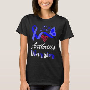 T-shirt Arthrite Guerrier Papillon Bleu Ribbon Support