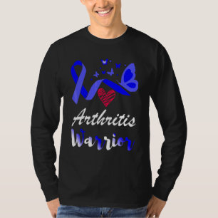 T-shirt Arthrite Guerrier Papillon Bleu Ribbon Support