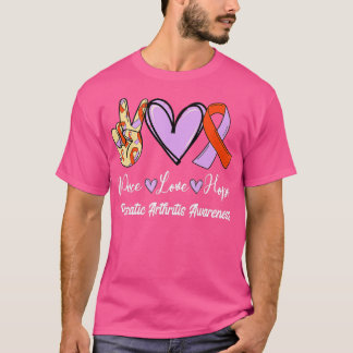 T-shirt Arthrite Psoriatique Paix Amour Espoir Lavande Ora
