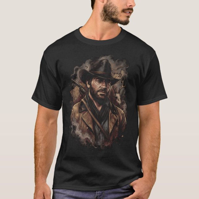 T-shirt Arthur Morgan Red Dead Redemption 2 Blackwater Bra (Devant)