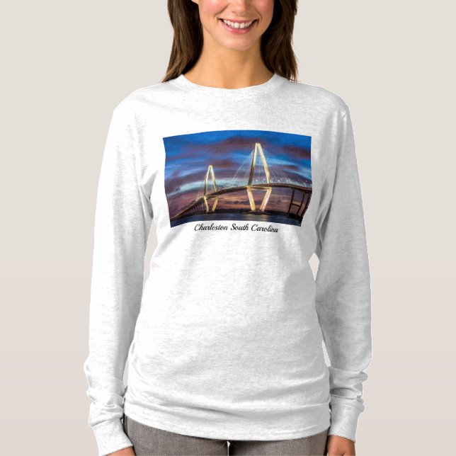 T-Shirt Arthur Ravenel Bridge De Nuit (Devant)