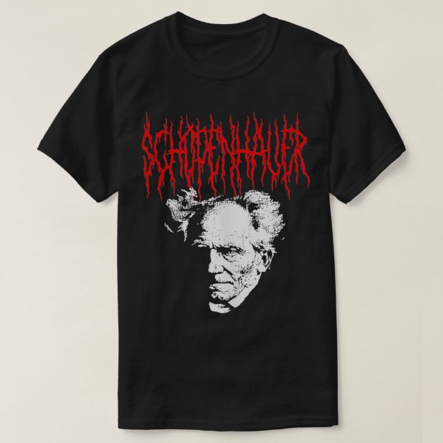 T-shirt Arthur Schopenhauer MortStyle métallique Philosoph (Design devant)