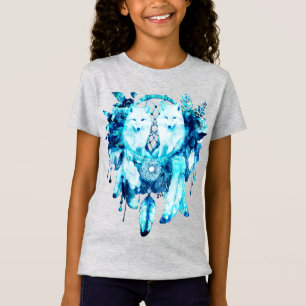 T-Shirt Artic Fox Dreamcatcher Ice Blue Floral