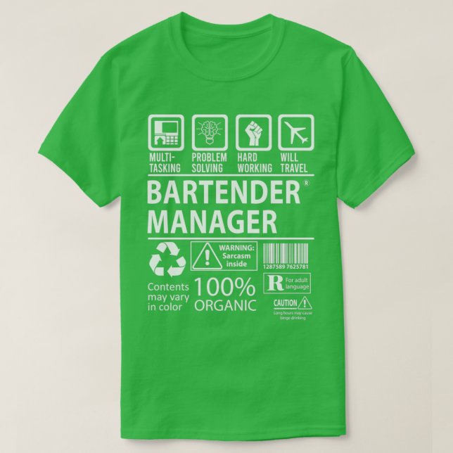 T-shirt Article cadeau de tâche multitâche du gestionnaire (Design devant)