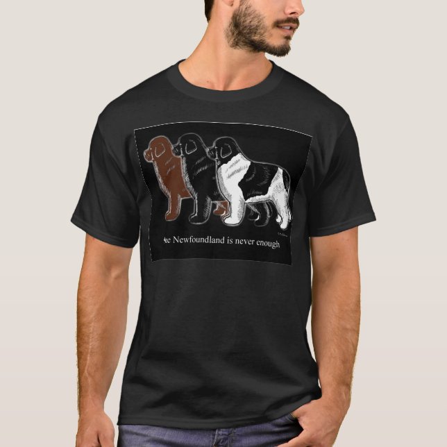 T-shirt Articles Brown de noir et de Landseer Terre-Neuve (Devant)