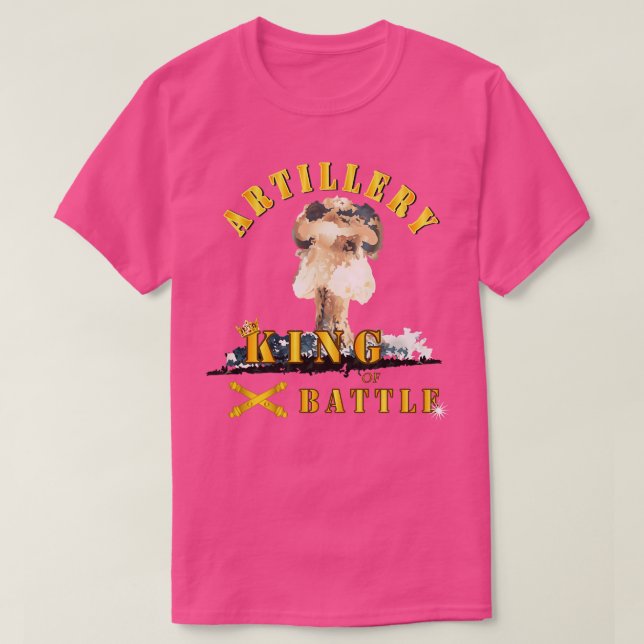 T-shirt Artillerie Roi de bataille avec explosion atomique (Design devant)