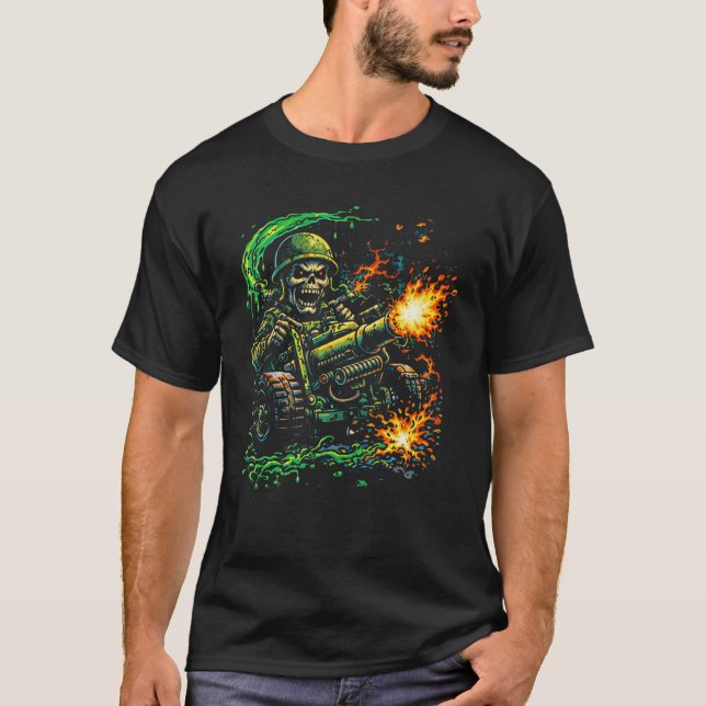 T-shirt Artillery Mayhem – Street Art Military Illustratio (Devant)