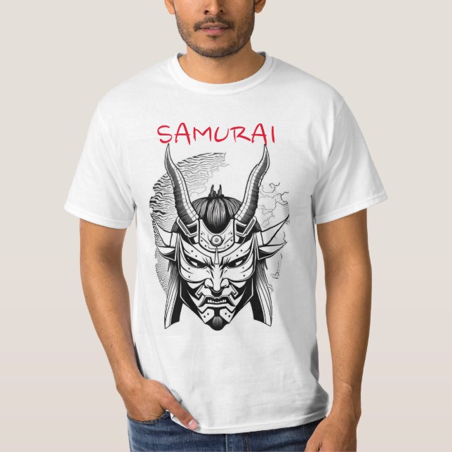 T-shirt Artisanat de masques Samurai de couleur T (Devant)