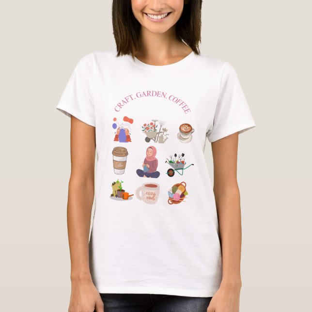 T-shirt artisanat, jardin, café, autogestion (Devant)