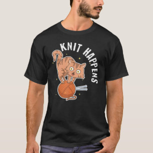 T-shirt Artisanat Knit amusant Art Cute Chat Crochetant Fi